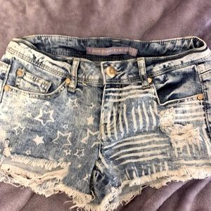 Ripped jean shorts